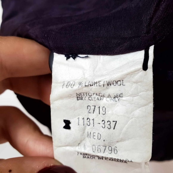 Vintage 80s 100%Virgin Wool Blazer Stripes 3 Buttoms Closure Tristan & Iseut - Picture 11 of 12